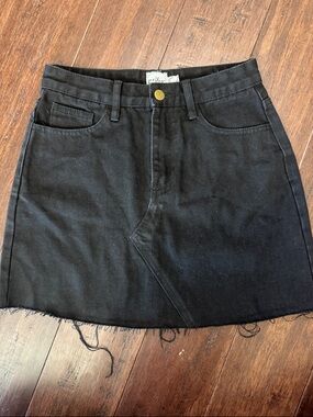 Festival Black Denim Mini Skirt